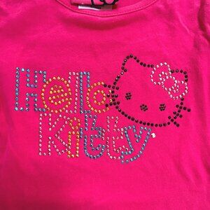 HELLO KITTY GIRLS PINK T SHIRT W/ BEADED DESIGN SIZE 6 KIDS